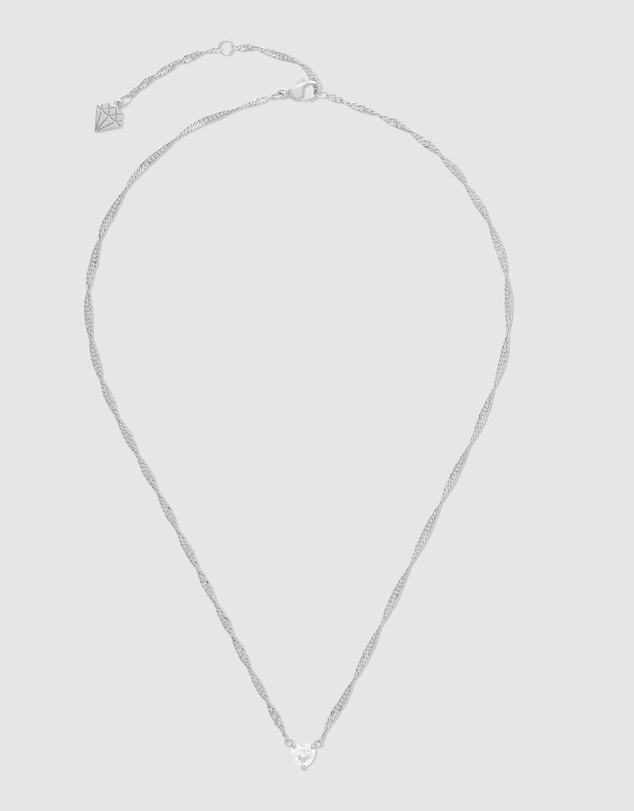 Wanderlust + Co - Heart Silver Necklace