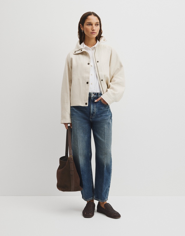 Country Road - Linen Funnel Neck Jacket