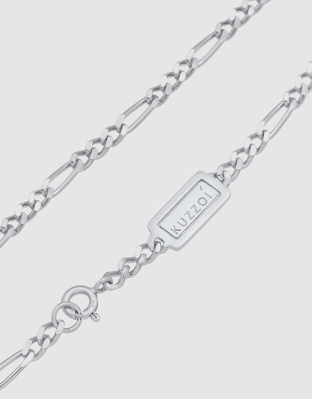 Kuzzoi - ICONIC EXCLUSIVE - Classic Figaro Chain Necklace in Oxidised 925 Sterling Silver