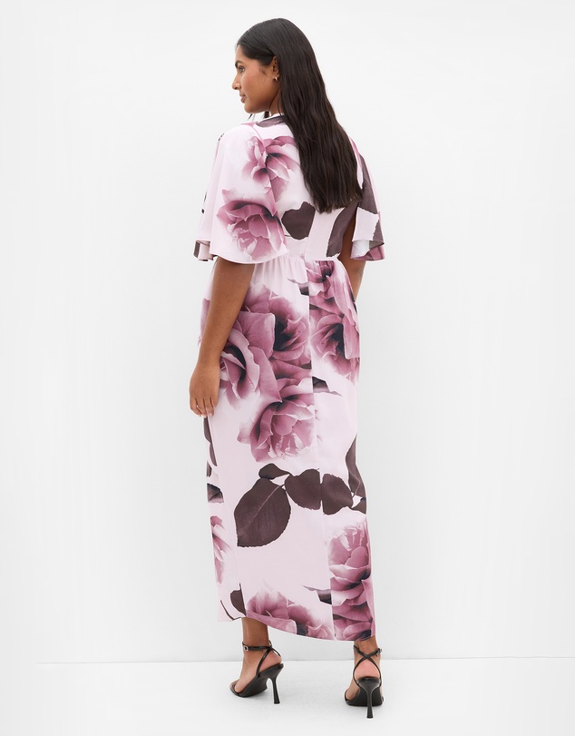 City Chic - Plus size Braelynn Bloom Print Maxi Dress - blush