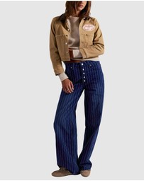 Free People - Striped Nia BF Jeans