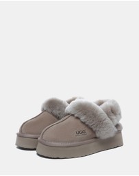 EVERAU - Australian Shepherd Ugg Musa Platform Cow Suede Upper House Shoes
