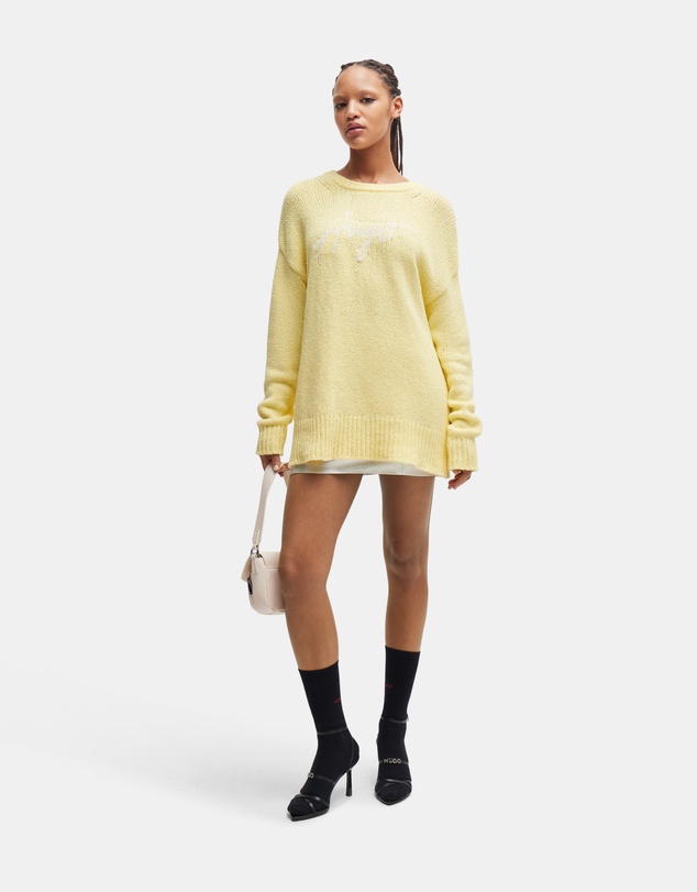 HUGO - Cotton Oversized Logo Sweater