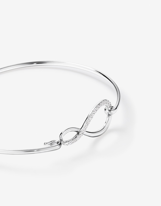 Michael Hill - Cubic Zirconia Infinity Bangle in Sterling Silver