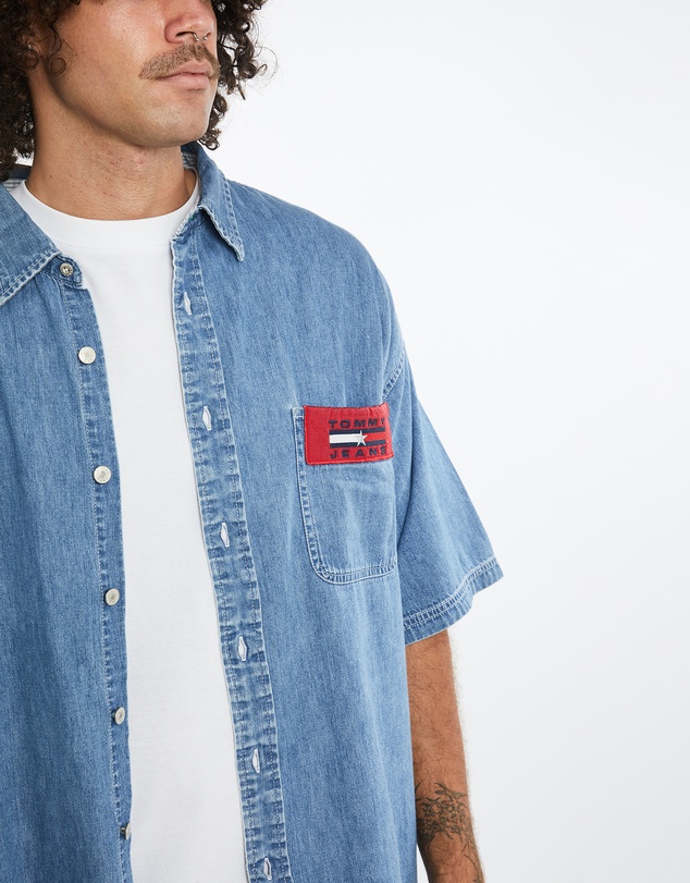 Vintage by The Real Deal - Pre Loved - Vintage Tommy Hilfiger 'Tommy Jeans' Denim Button Up Shirt