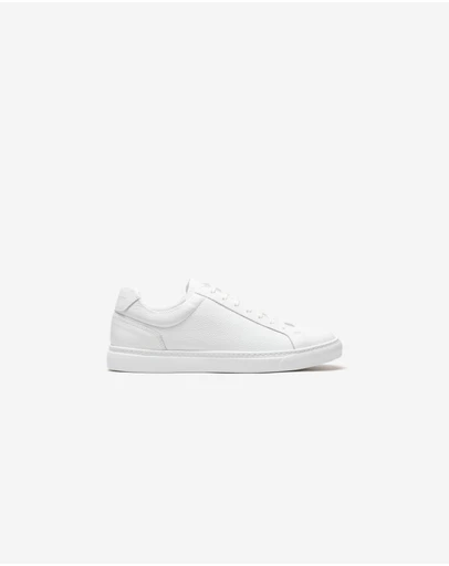 Calibre - Classic Textured Leather Sneaker White