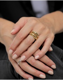 Elli Jewelry - Ring Chunky Organic Structure 925 Sterling Silver Gold-Plated