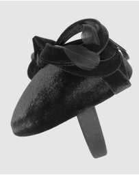 Max Alexander - Velvet Black Winter Pillbox Fascinator