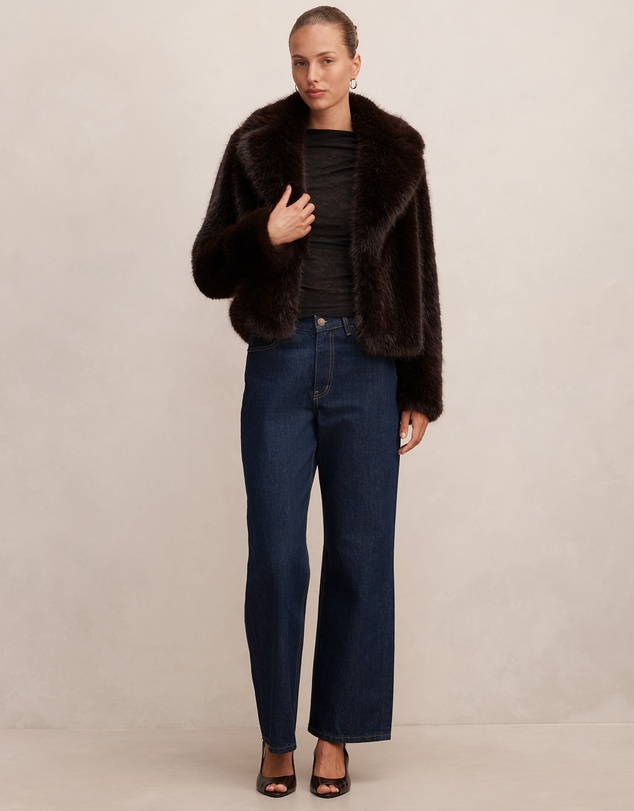 Forever New - Paige Long Hair Fur Short Jacket