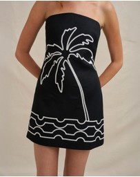 BY JOHNNY. - Paradise Palm Strapless Mini Dress