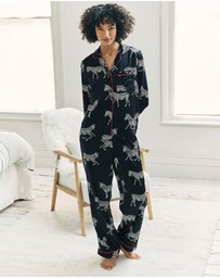 Chelsea Peers - Satin Zebra Print Long Pyjama Set