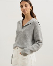 Atmos&Here - Natalie Oversized V-Neck Knit Jumper