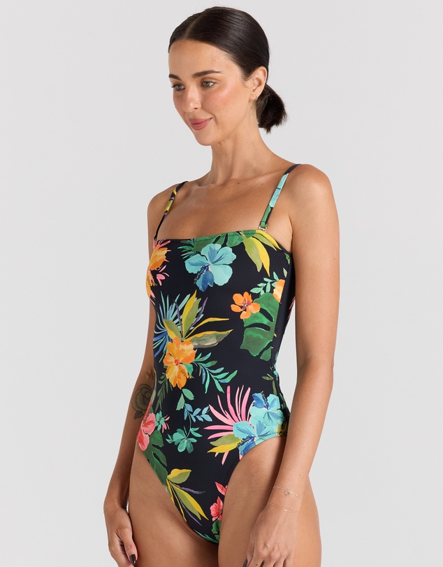 Poolside Paradiso - Kauai Bandeau One Piece Swimsuit - Tropical