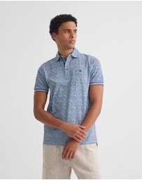 Oxford - Milo Printed Jersey Polo With Pocket
