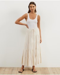Atmos&Here - Elenora Linen Blend Tier Maxi Skirt