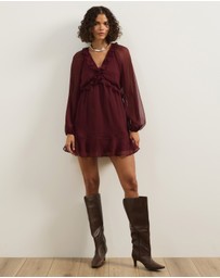 Atmos&Here - Benni Boho Mini Dress With Ruffle Detail