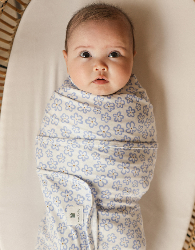Kynd Baby - Large Stretchy Swaddle in Hibiscus Blue