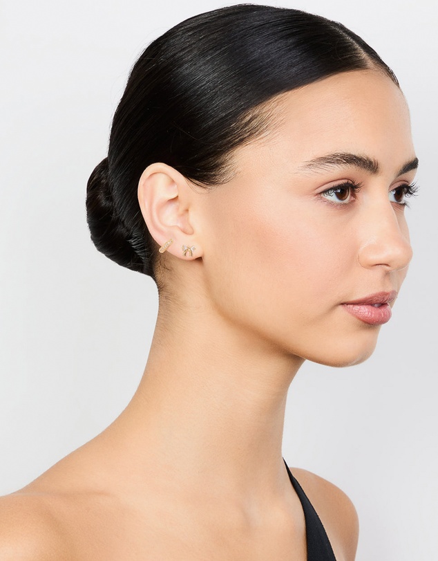 Lovisa - Gold Plated Cubic Zirconia Bow Studs & Hoop Earrings Pack