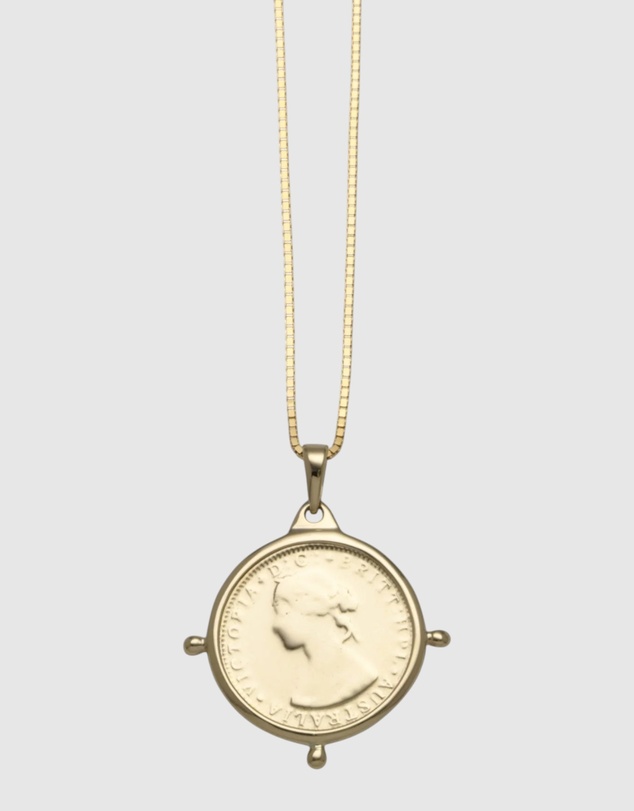 Von Treskow - Sixpence Sized Coin Necklace (Compass Frame)