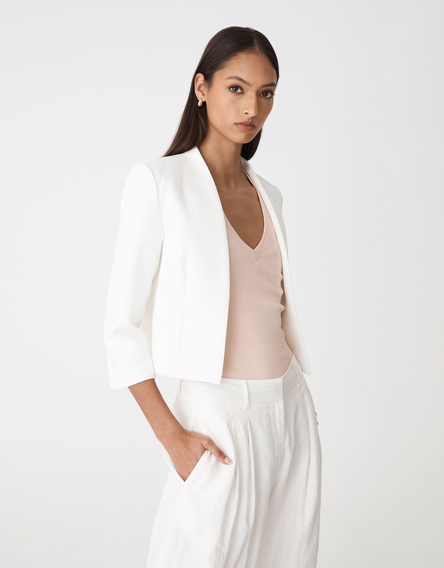 Forcast - Nikki Collarless Crop Jacket