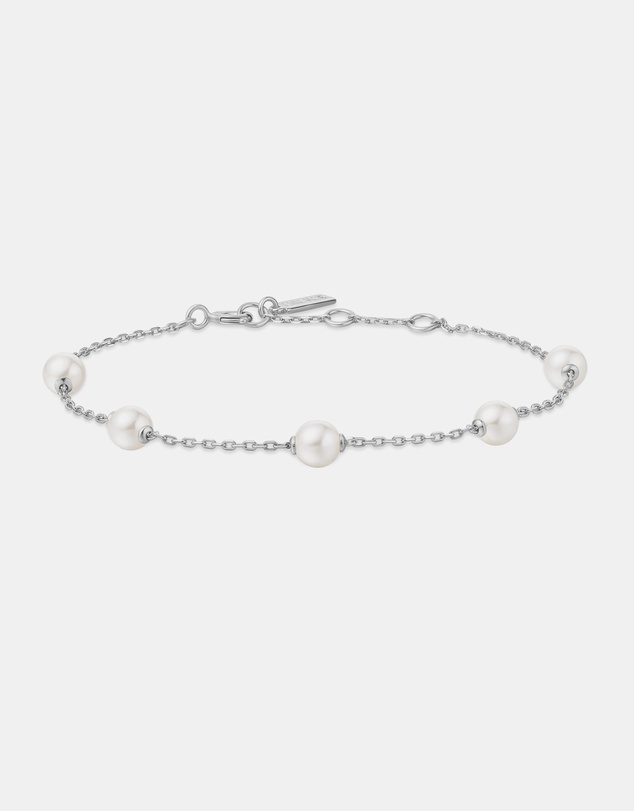 Ania Haie - Ania Haie Silver Pearl Station Bracelet