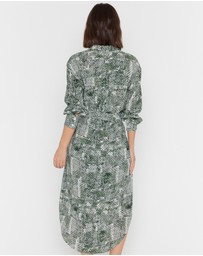ALEXANDRA - Bantas Dress Emerald Textured Print