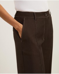 Atmos&Here - Mia Contrast Stitch Tailored Pants