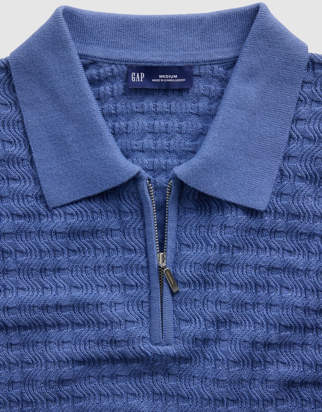 GAP - SS Textured Zip Polo