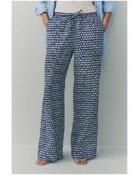 NEXT - Wide Leg Pull-On Linen Blend Trousers