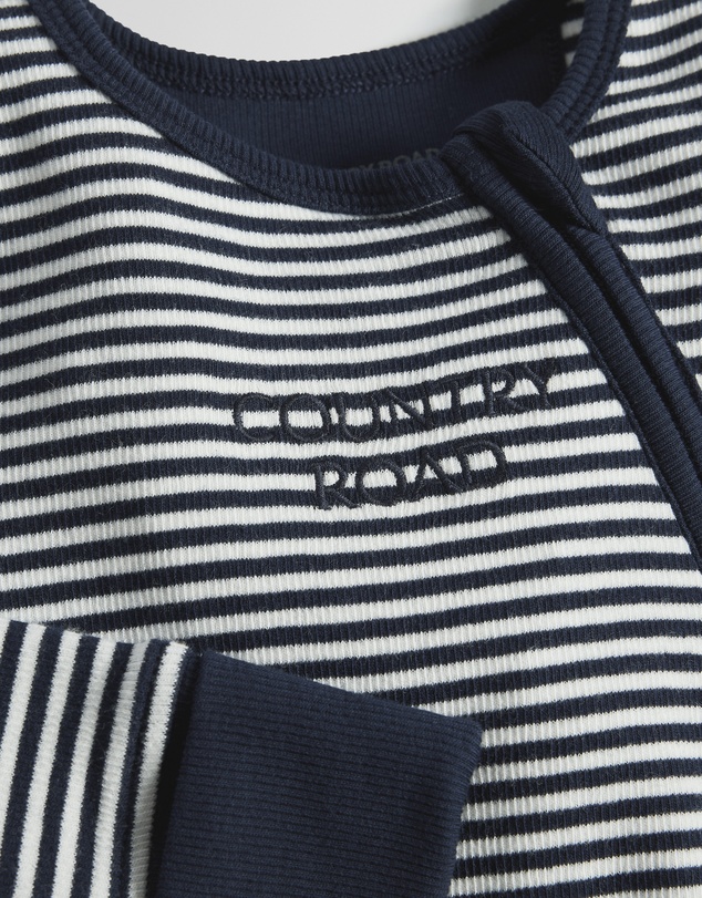 Country Road - Organically Grown Cotton Stripe Rib Jumpsuit