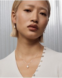 SAINT VALENTINE - Mini Keshi Pearl Hoops - Silver