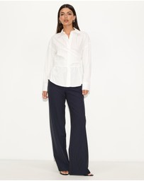 Dazie - Bella Pinstripe Straight Leg Pants