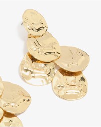 Lovisa - Gold Plated MoltenTextured Disc Drop Earrings