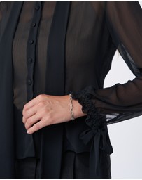 Amelius - Brianna Sheer Tie Neck Shirt