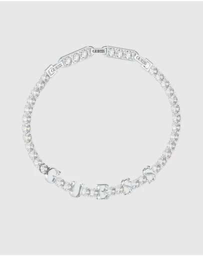 GUESS - Arm Party Silver Tone White Crystal Bracelet