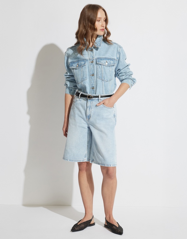 Decjuba - Cleo Longline Denim Shorts