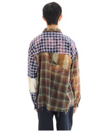 THE TALES - Reworked and Destroyed Mixed Check Shirt