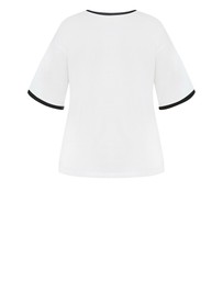 City Chic - Plus size Oversized LA Print Tee - ivory