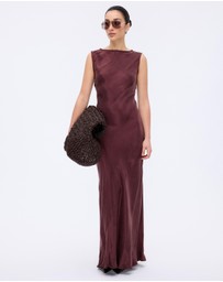 Minima Esenciales - Florence Cupro Lace Up Back Midi Dress