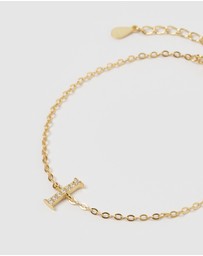 Izoa - Crystal Letter I Bracelet