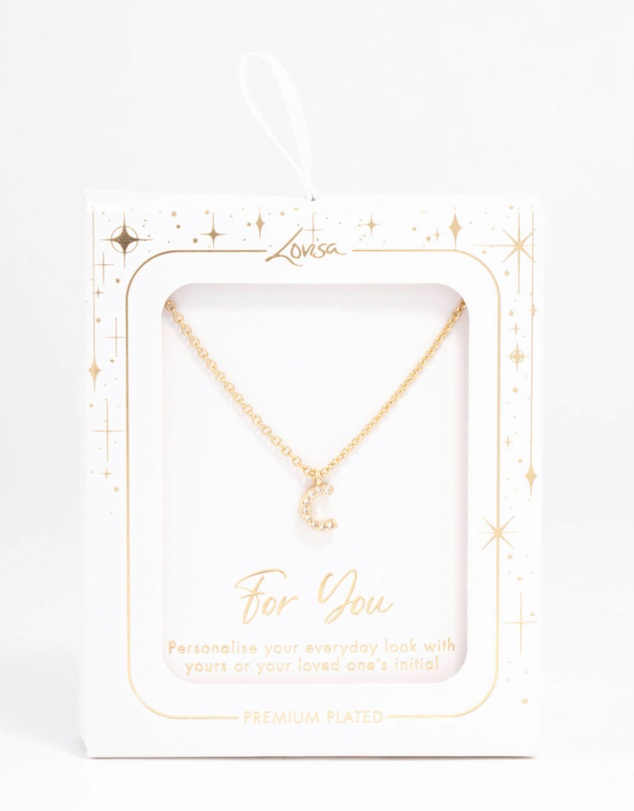 Lovisa - Gold Plated Cubic Zirconia Letter C Necklace