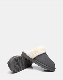 EVERAU - Australian Shepherd Ugg Muffin Slipper Cow Suede Upper House Shoes