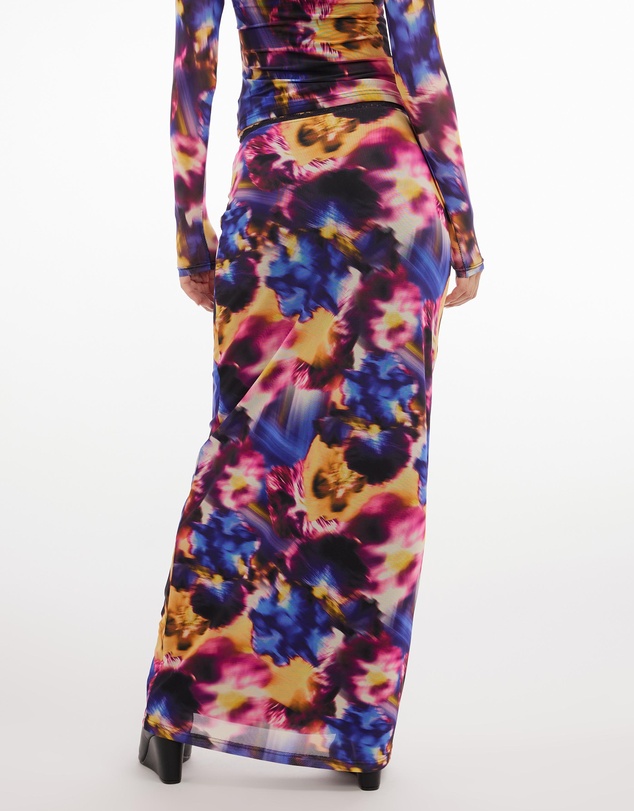 Dazie - Midnight Bloom Mesh Maxi Skirt