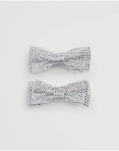 Country Road - Crystal Bow Clips Pack Of 2