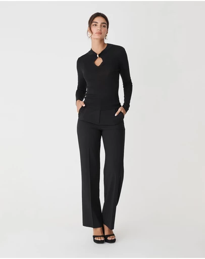 Forcast - Ciara Keyhole Lurex Knit Top