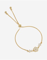 Lovisa - Gold Plated Cubic Zirconia Flower Inlay Toggle Bracelet