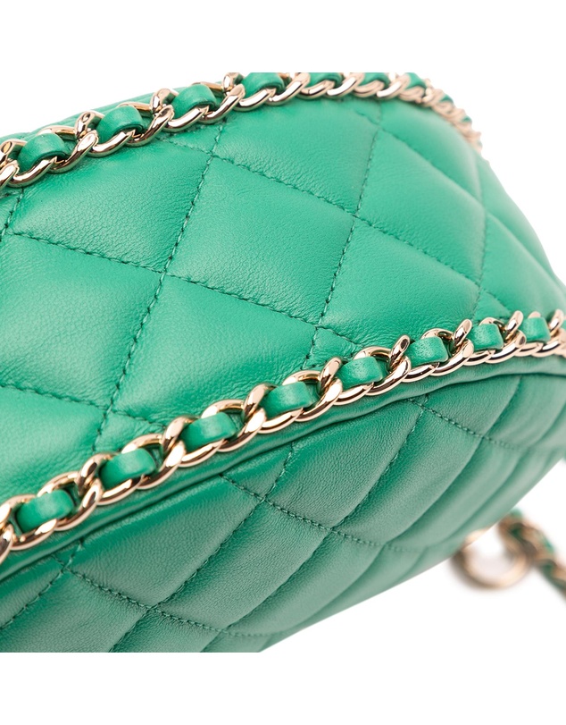 Pre-Loved by Azura Reborn - Pre-Loved Small Quilted Lambskin Chain Around Hook Hobo Bag