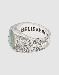 Haze & Glory - ICONIC EXCLUSIVE - Ring Men Earthly Turquoise Signet 925 Sterling Silver