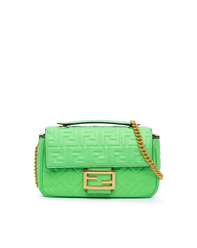 Pre-Loved by Azura Reborn - Pre-Loved Zucca Embossed Leather Chain Midi Baguette