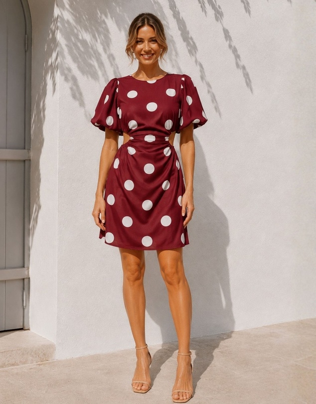 Esther & Co - Shahnaz Dress - Wine Spot